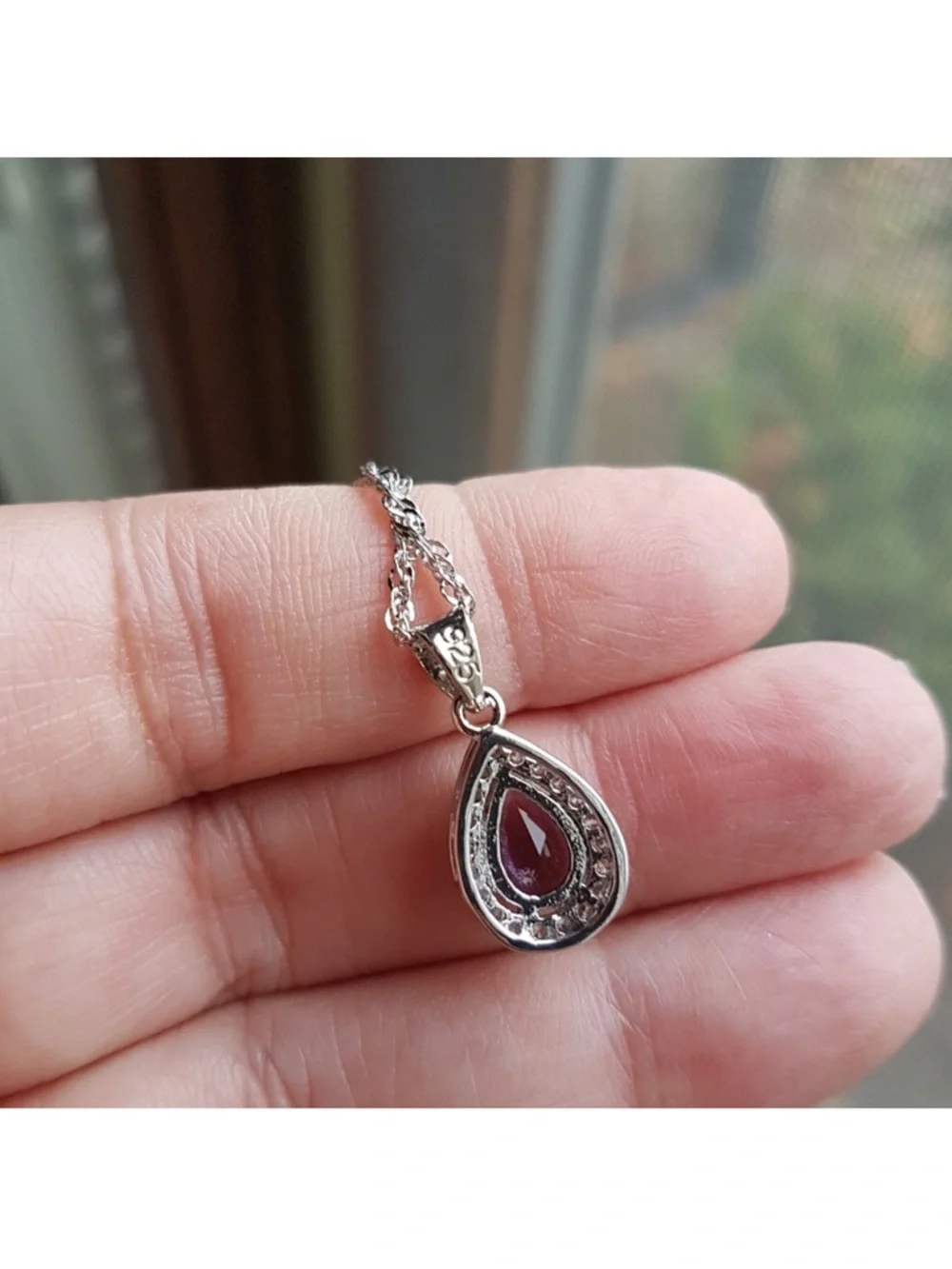 Swarovski Elements Amethyst Purple 925 Sterling Silver Teardrop Earrings NEW